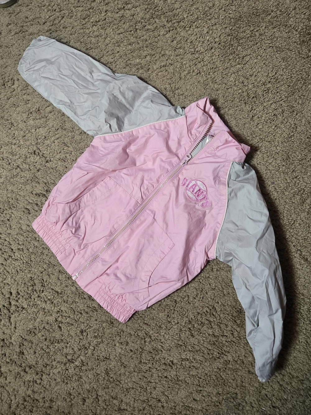 Girls SF Giants Majestic Pink Windbreaker Jacket Size 3T